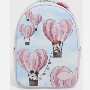 NWT Her Universe Disney Mickey Mouse & Minnie Mouse Heart Balloon Mini Backpack